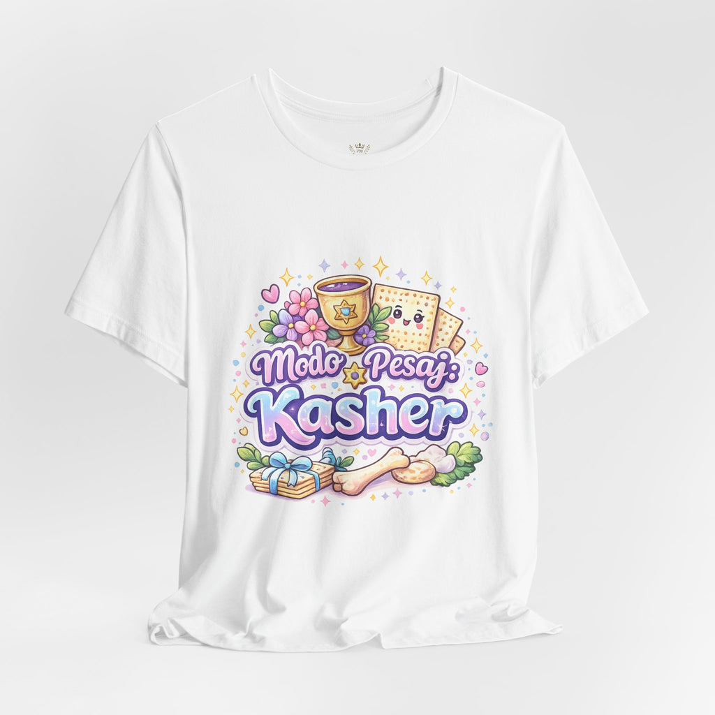 Modo Pesaj: Kasher | Camiseta Judía Kawaii | Diseño Divertido Sin Jametz