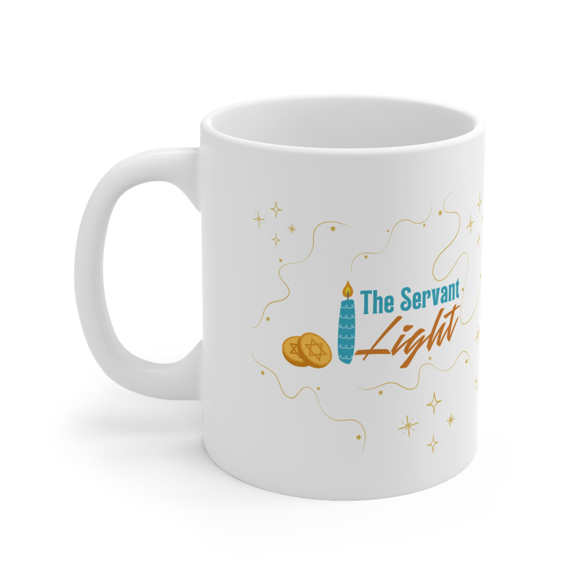 Personalized 11oz / 15oz Hanukkah Mug | «The Servant Light»