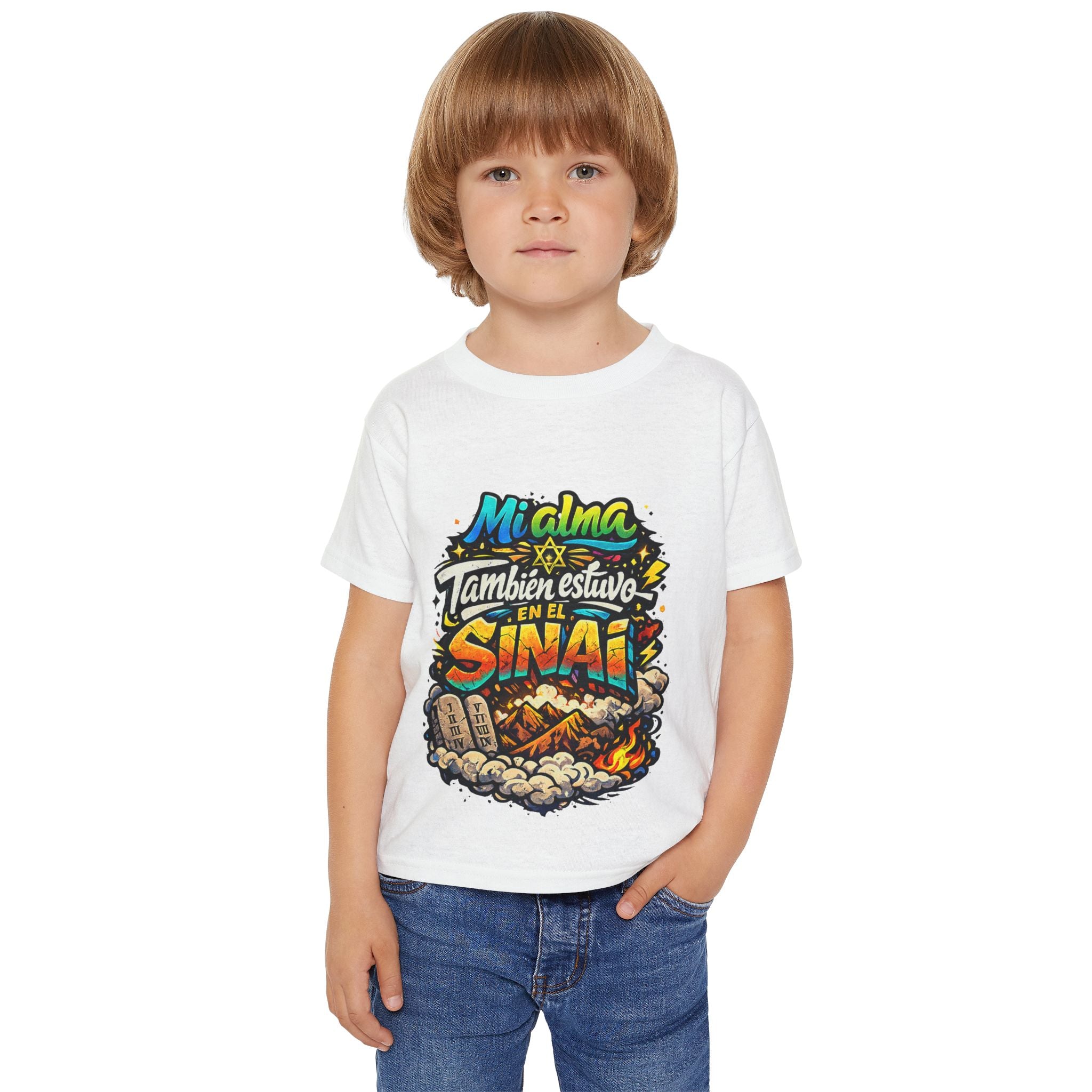 Toddler T-Shirt — "Mi Alma También Estuvo en el Sinaí" Colorful Hebrew-Inspired Kids Tee