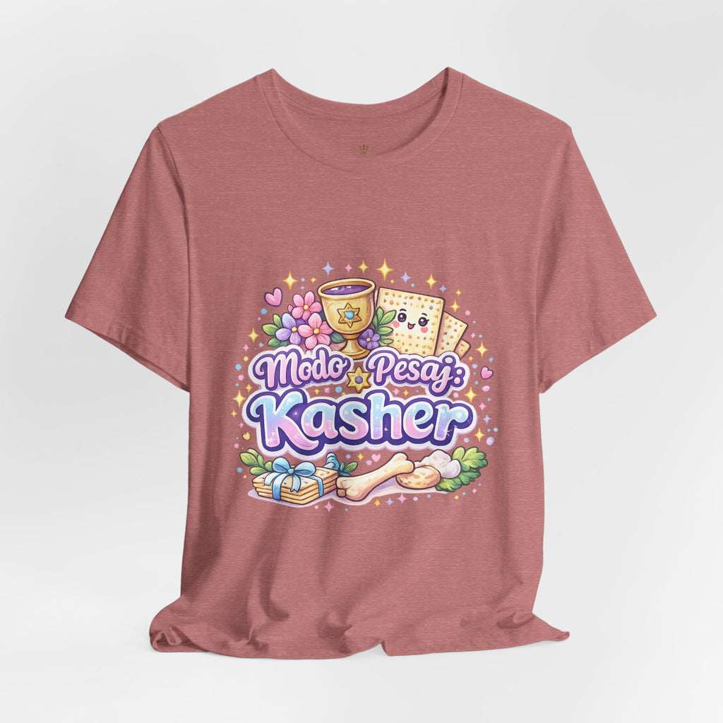 Modo Pesaj: Kasher | Camiseta Judía Kawaii | Diseño Divertido Sin Jametz