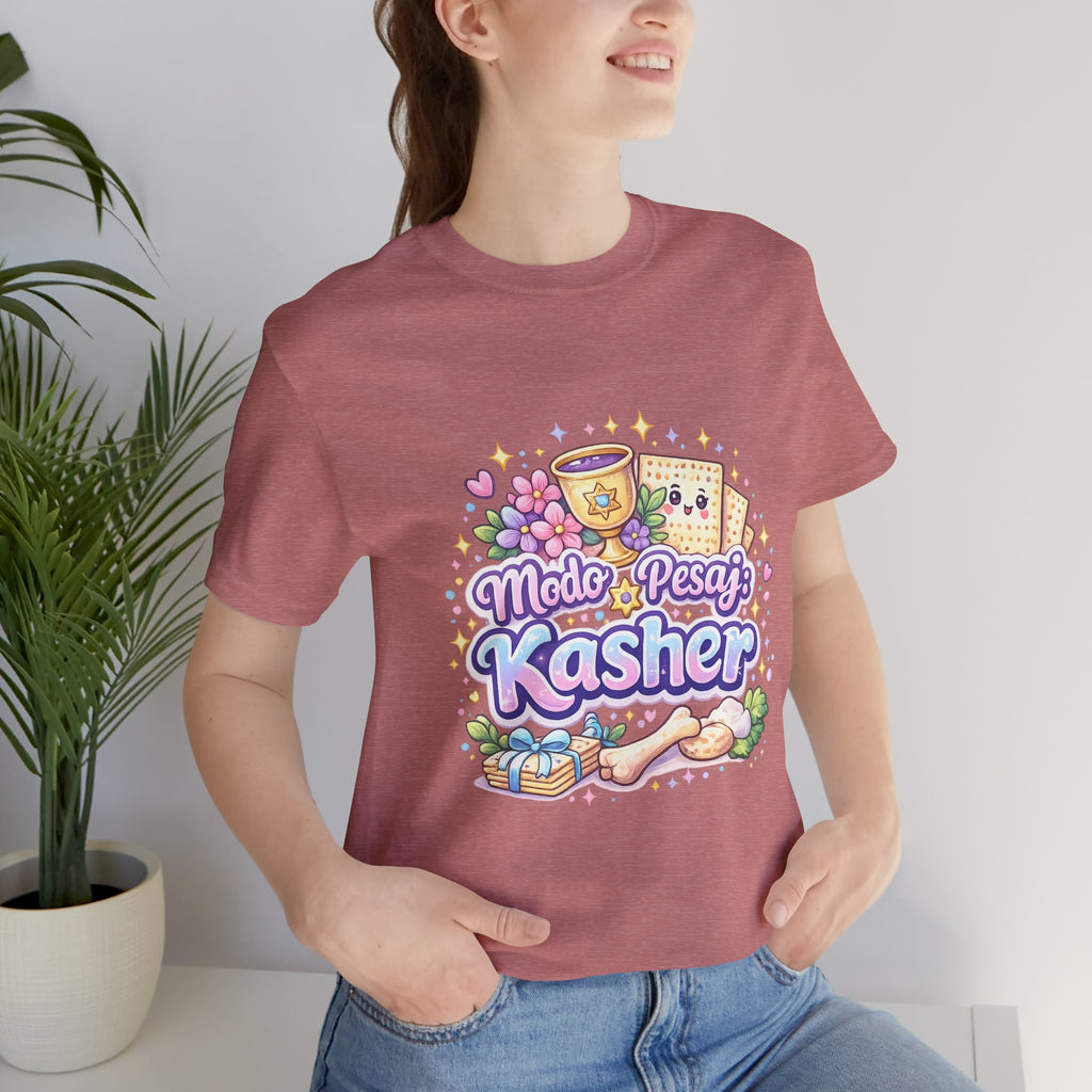 Modo Pesaj: Kasher | Camiseta Judía Kawaii | Diseño Divertido Sin Jametz
