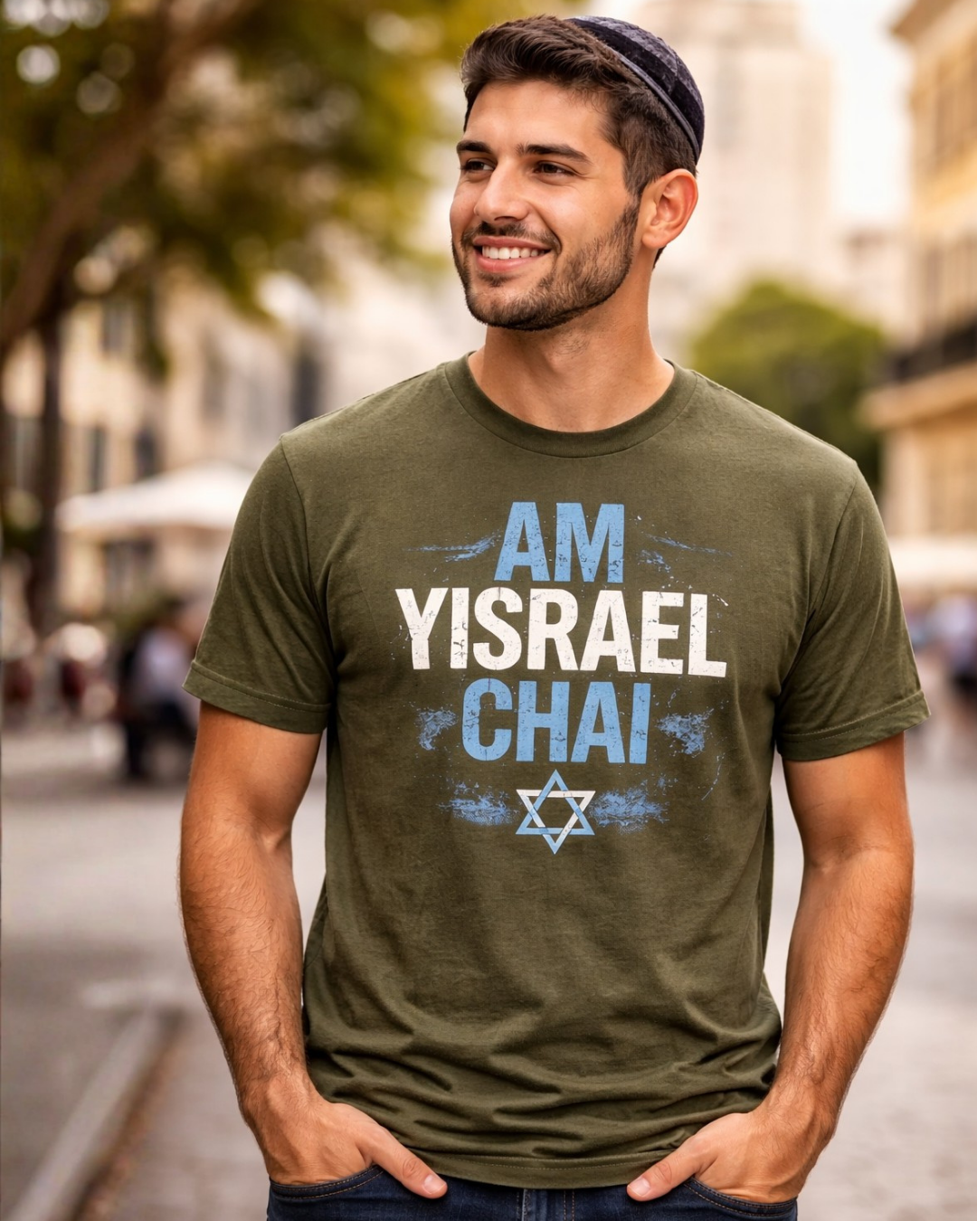 Am Israel Chai T-Shirt – Camiseta Judía con Significado | Diseño Moderno Unisex